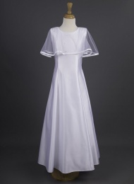 White Princess Capelet Communion Dress - Carrie by Millie Grace